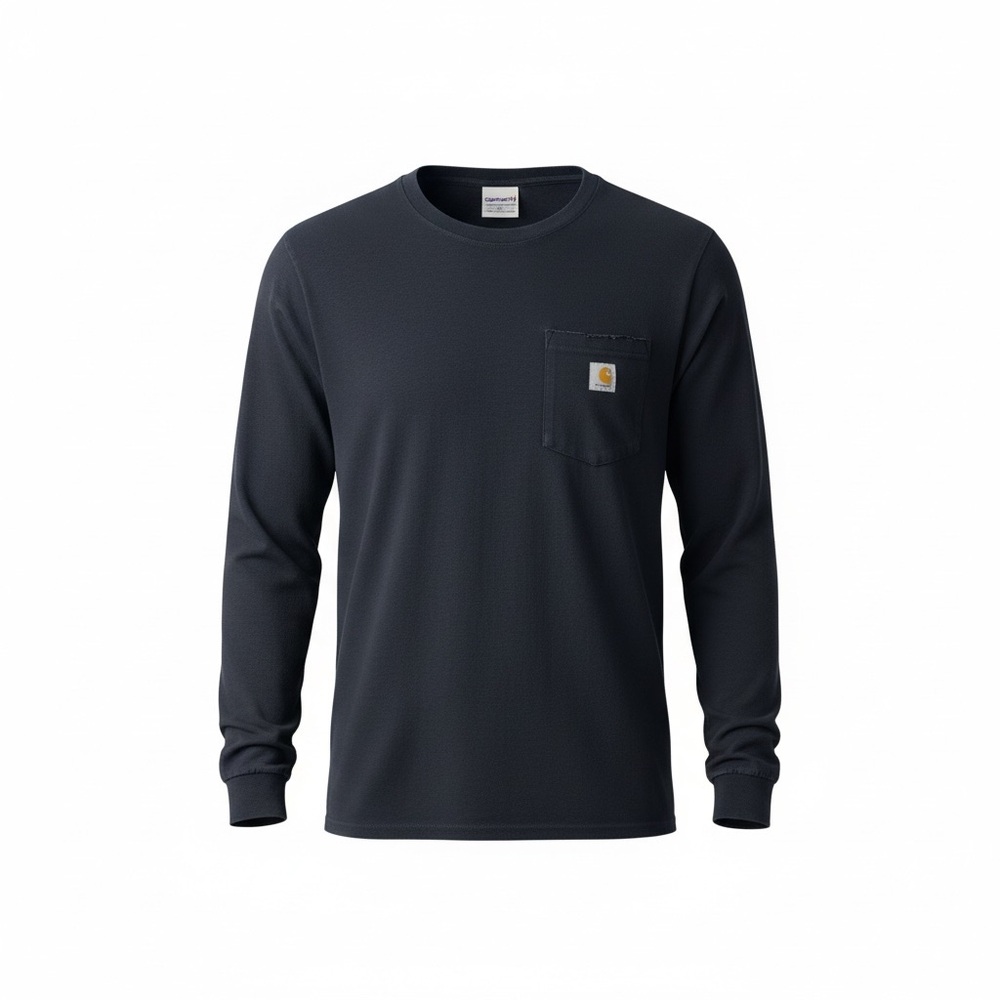 Carhartt Loose Fit Long Sleeve Pocket T-Shirt Navy Size XS Women's